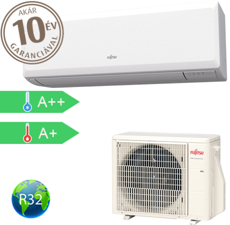 FUJITSU ECO SOROZAT ASYG12KPCE/AOYG12KPCA oldalfali splitklíma berendezés 3,4 kW